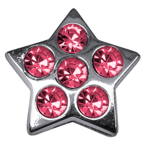 3/8" Slider Star Charm Pink